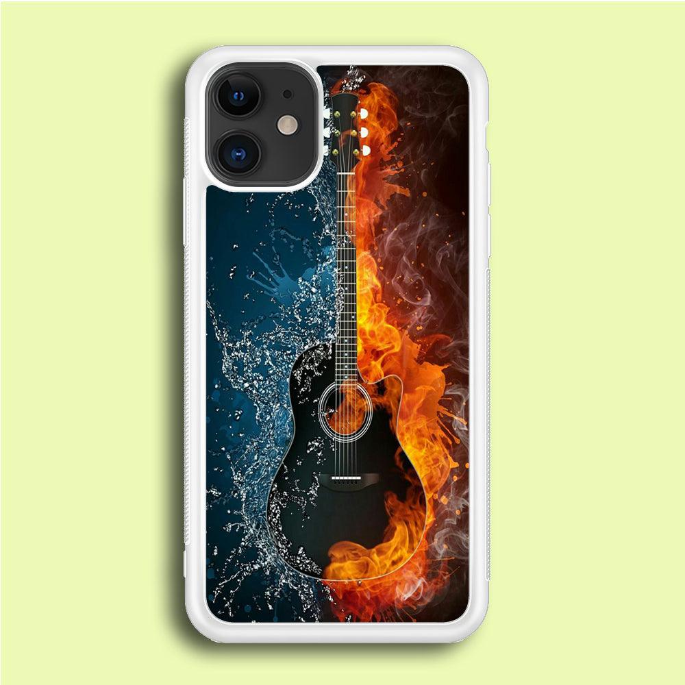 Music Guitar Art 002 iPhone 12 Case-Rubber / White (2D Case)-Xtracase