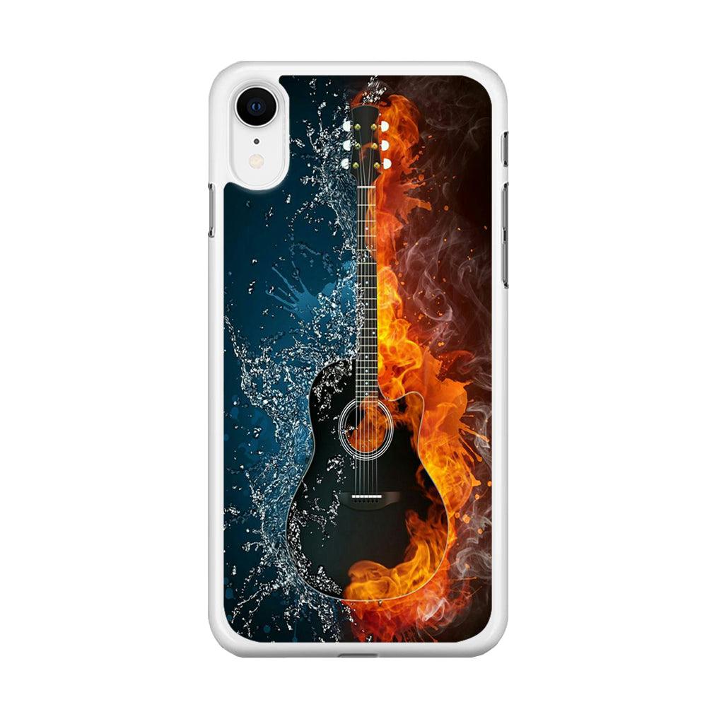 Music Guitar Art 002 iPhone XR Case-Rubber / White (2D Case)-Xtracase