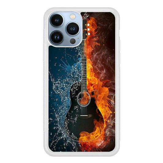 Music Guitar Art 002 iPhone 13 Pro Max Case-Rubber / White (2D Case)-Xtracase