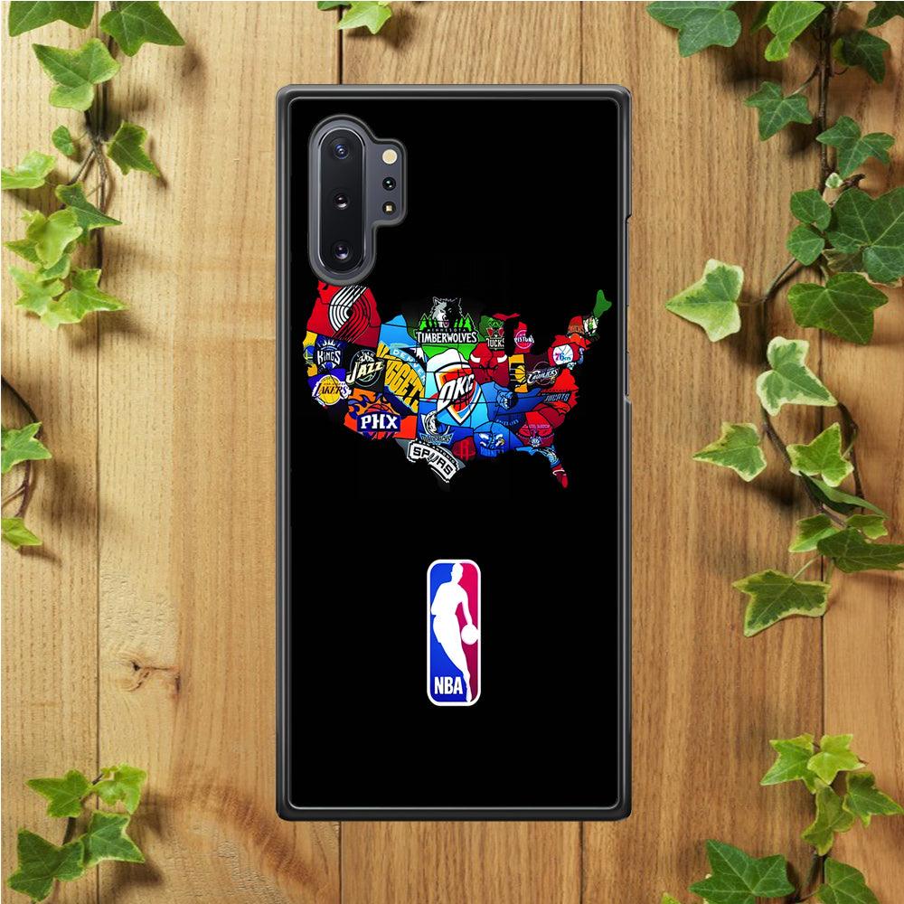 NBA Basketball Samsung Galaxy Note 10 Plus Case-Rubber / Black (2D Case)-Xtracase