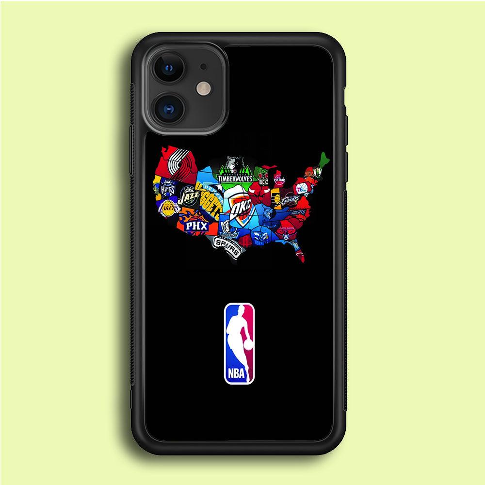 NBA Basketball iPhone 12 Mini Case-Rubber / Black (2D Case)-Xtracase