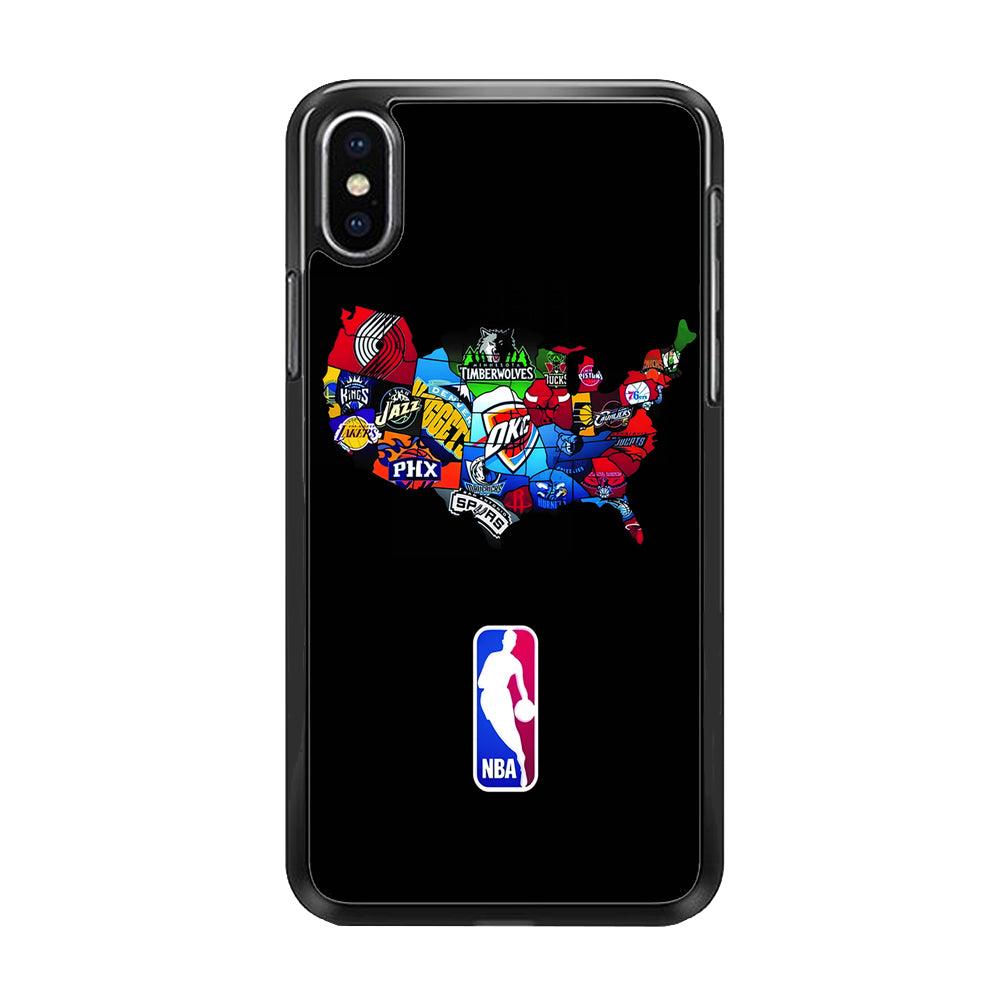 NBA Basketball iPhone Xs Max Case-Rubber / Black (2D Case)-Xtracase