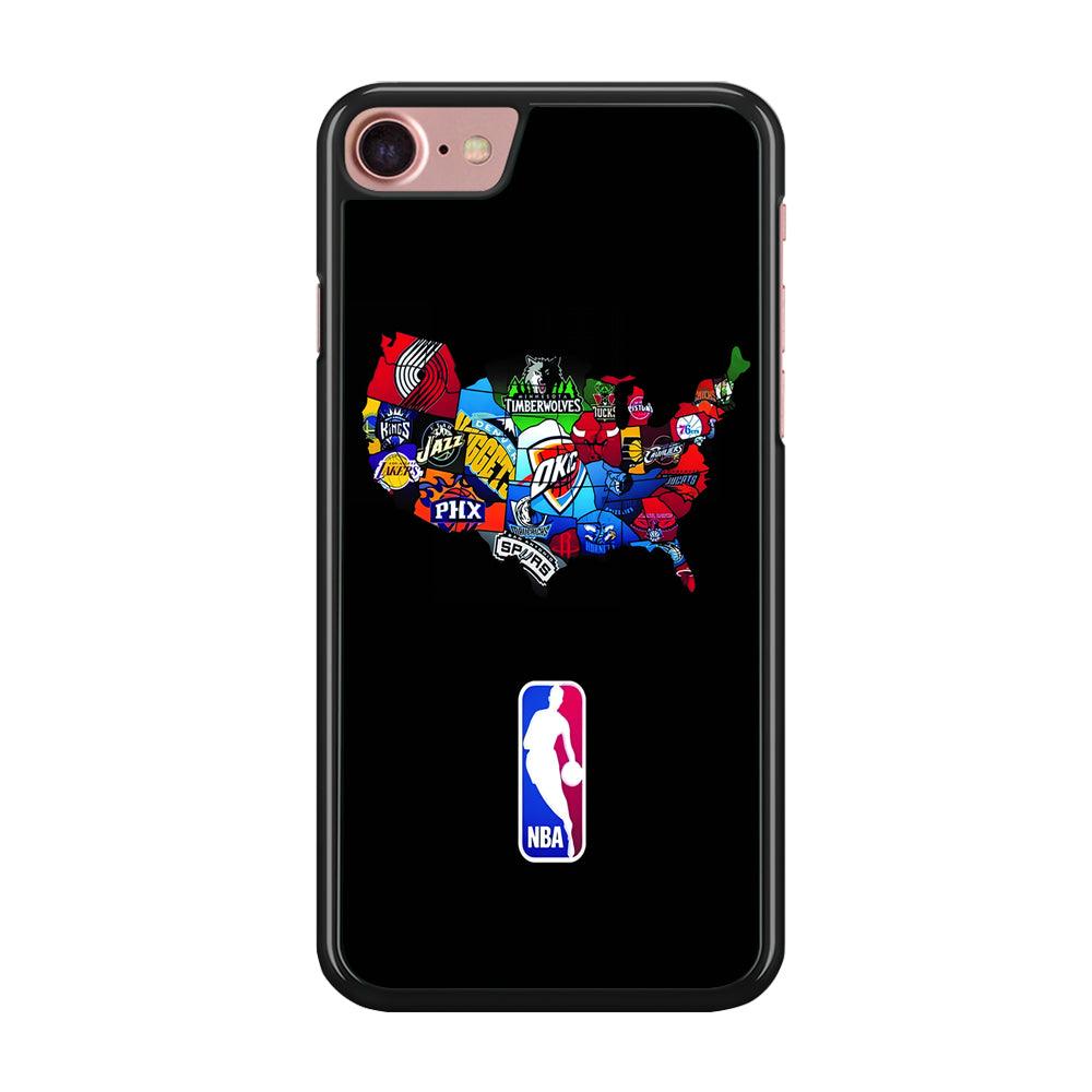 NBA Basketball iPhone SE 2020 Case-Rubber / Black (2D Case)-Xtracase