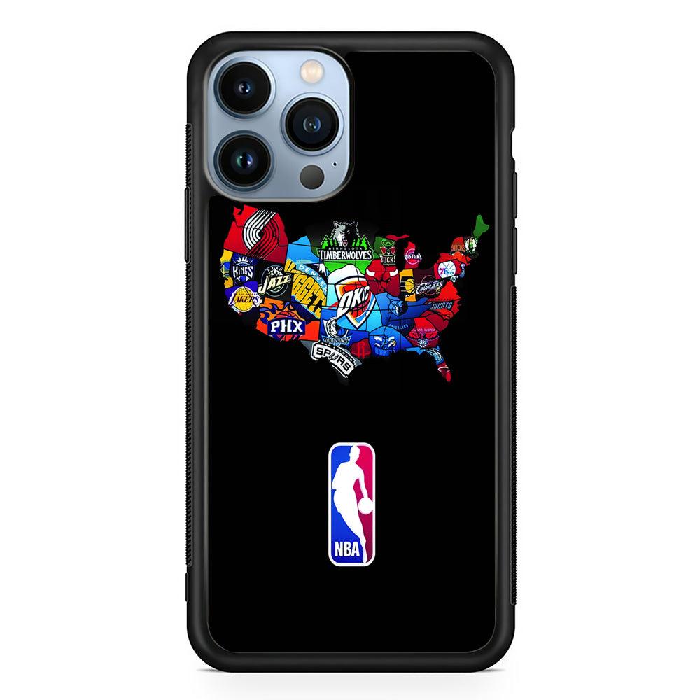 NBA Basketball iPhone 13 Pro Case-Rubber / Black (2D Case)-Xtracase
