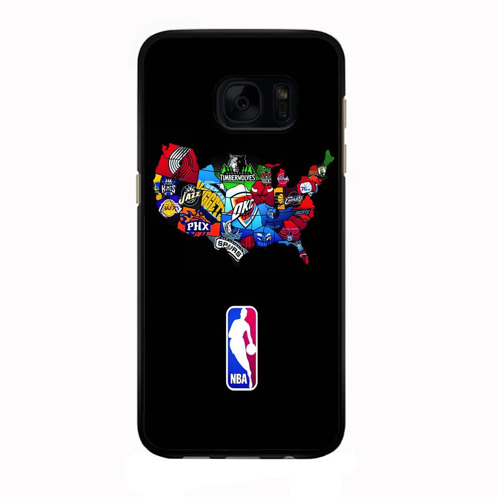 NBA Basketball Samsung Galaxy S7 Edge Case-Rubber / Black (2D Case)-Xtracase