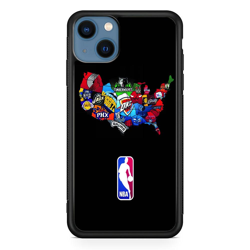 NBA Basketball iPhone 13 Mini Case-Rubber / Black (2D Case)-Xtracase
