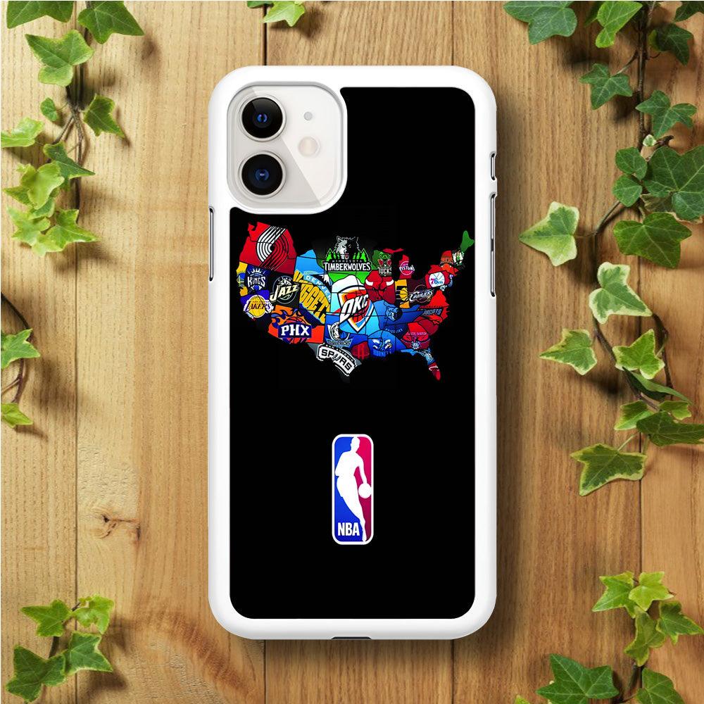 NBA Basketball iPhone 11 Case-Rubber / White (2D Case)-Xtracase