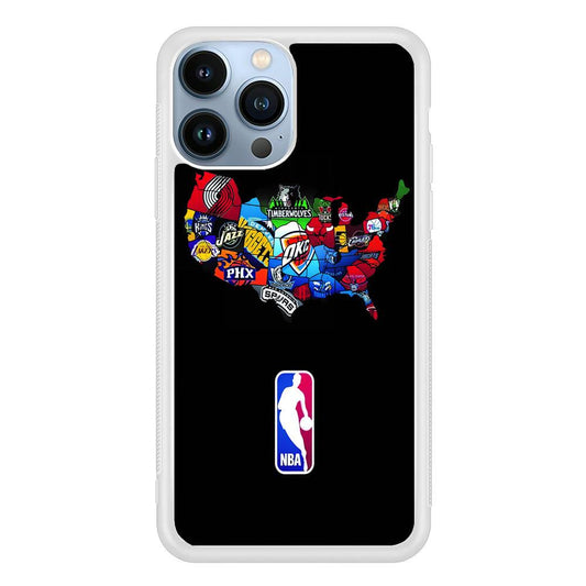 NBA Basketball iPhone 13 Pro Case-Rubber / White (2D Case)-Xtracase