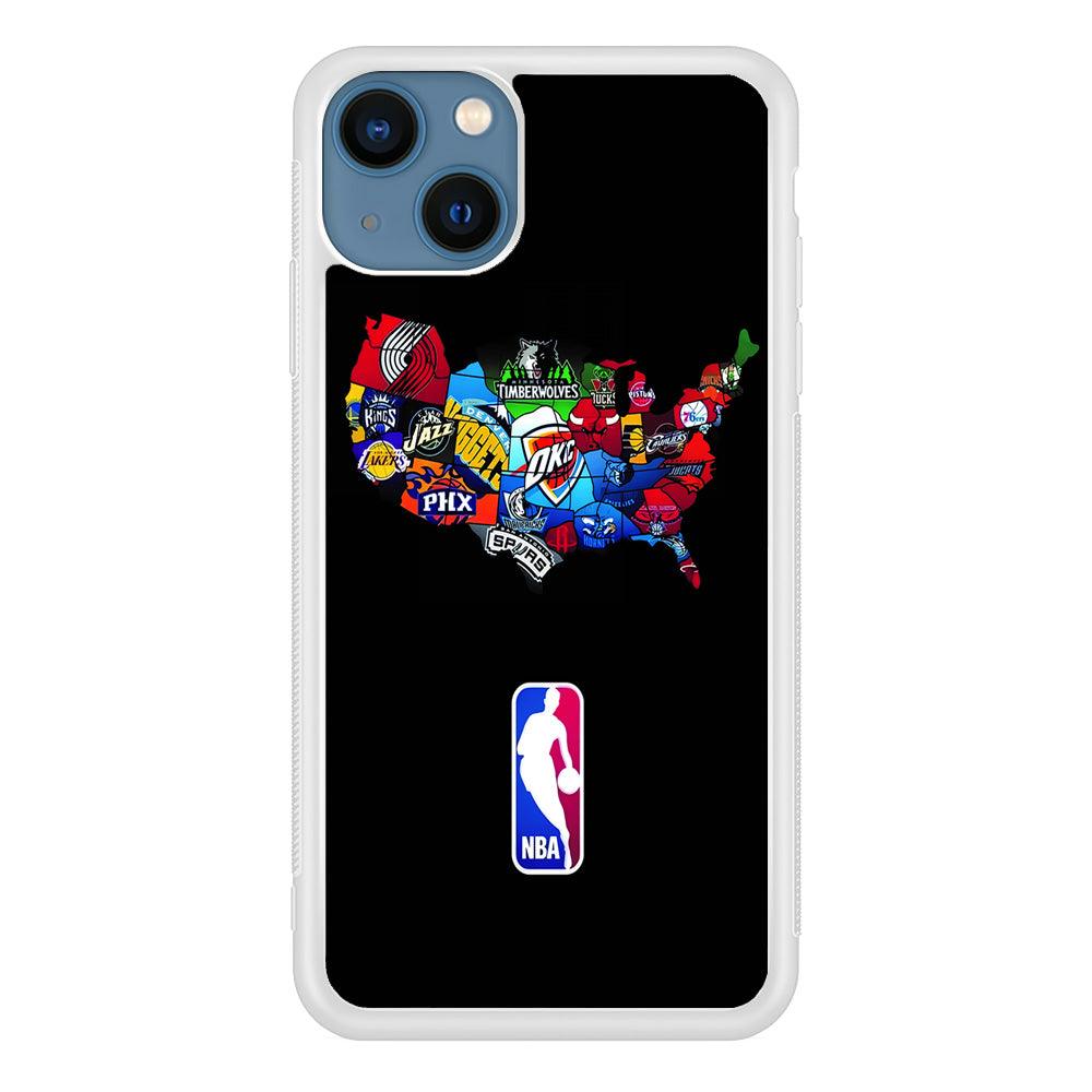 NBA Basketball iPhone 13 Mini Case-Rubber / White (2D Case)-Xtracase