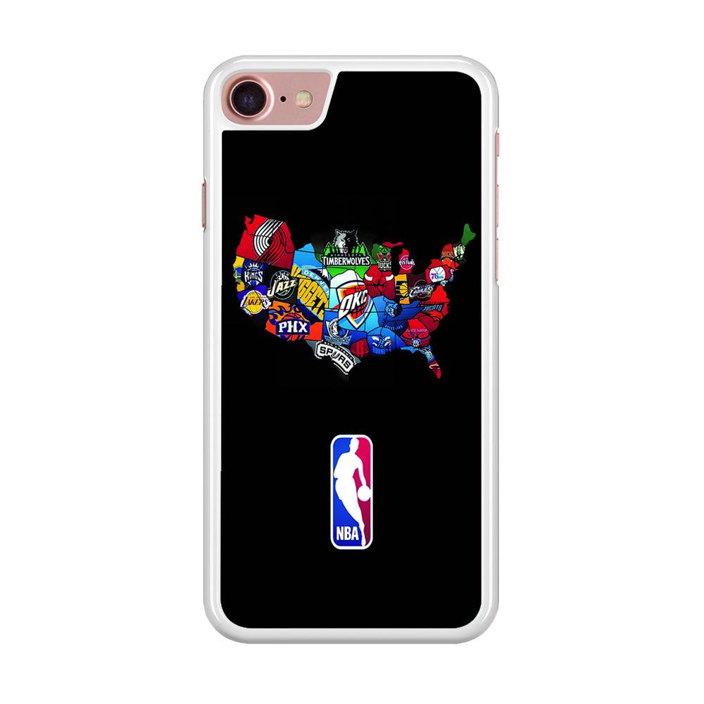 NBA Basketball iPhone SE 2020 Case-Rubber / White (2D Case)-Xtracase