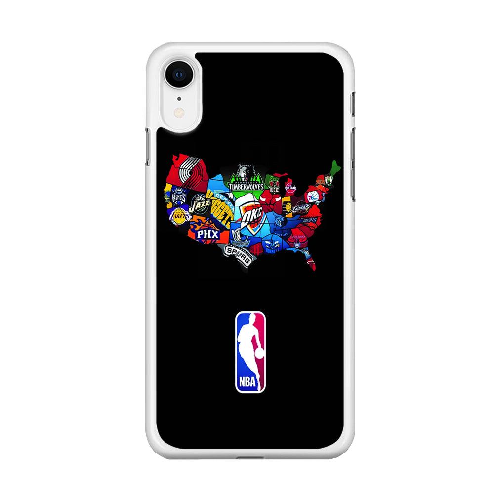 NBA Basketball iPhone XR Case-Rubber / White (2D Case)-Xtracase