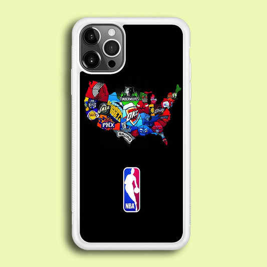 NBA Basketball iPhone 12 Pro Case-Rubber / White (2D Case)-Xtracase