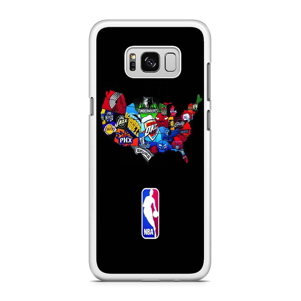 NBA Basketball Samsung Galaxy S8 Case-Rubber / White (2D Case)-Xtracase