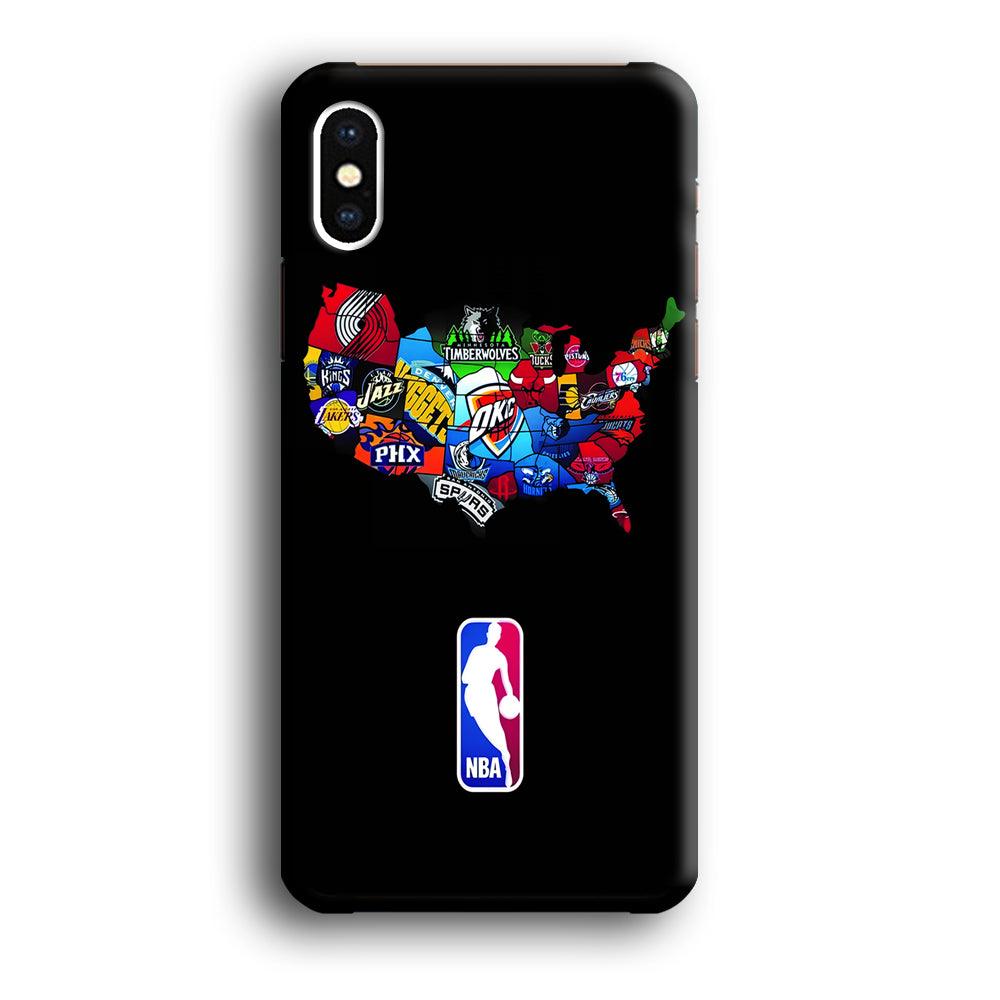 NBA Basketball iPhone Xs Max Case-Plastic / Full Wrap (3D Case)-Xtracase