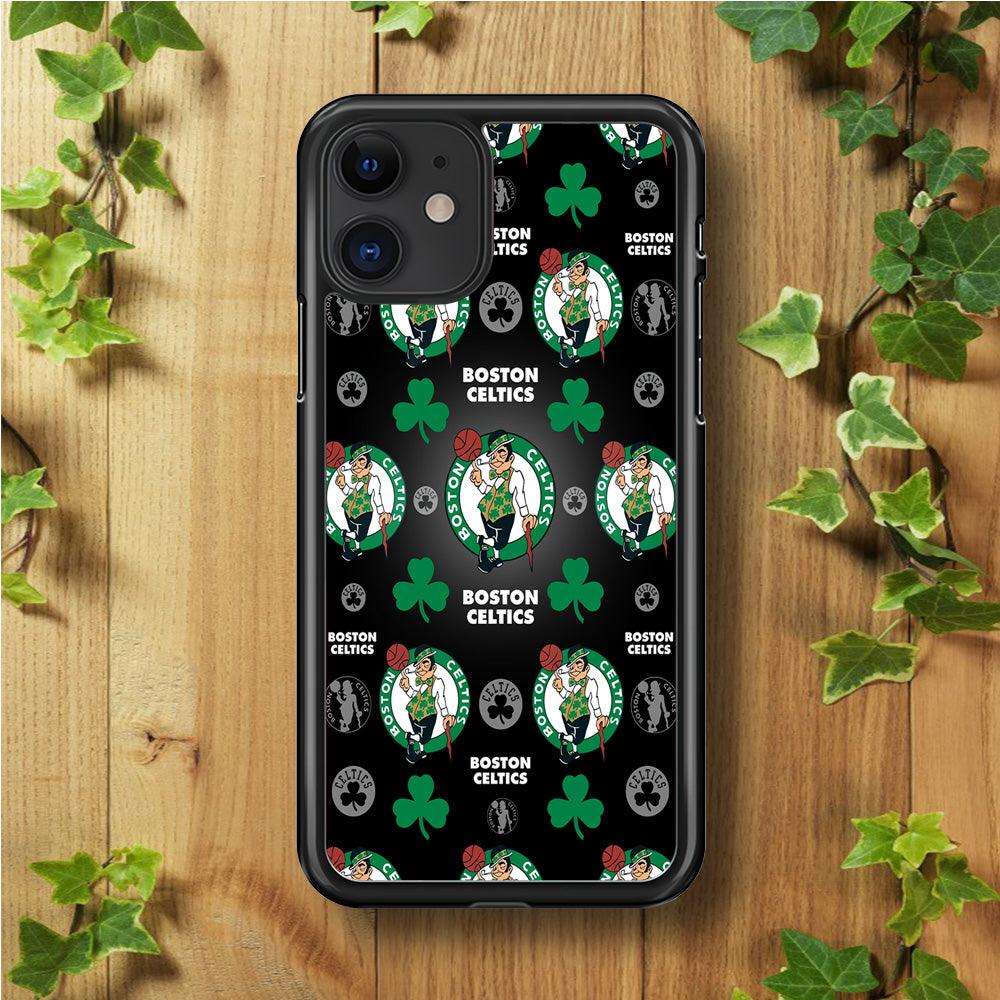 NBA Boston Celtic Basketball 001 iPhone 11 Case-Rubber / Black (2D Case)-Xtracase