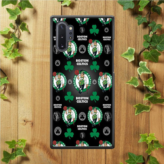 NBA Boston Celtic Basketball 001 Samsung Galaxy Note 10 Plus Case-Rubber / Black (2D Case)-Xtracase
