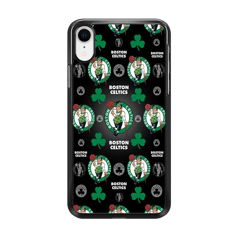 NBA Boston Celtic Basketball 001 iPhone XR Case-Rubber / Black (2D Case)-Xtracase