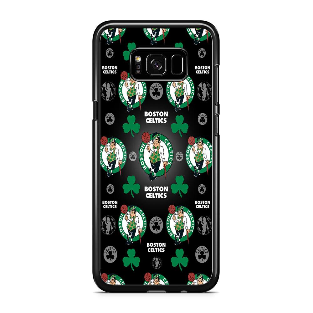 NBA Boston Celtic Basketball 001 Samsung Galaxy S8 Case-Rubber / Black (2D Case)-Xtracase