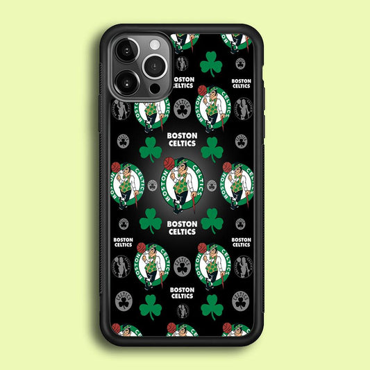 NBA Boston Celtic Basketball 001 iPhone 12 Pro Case-Rubber / Black (2D Case)-Xtracase