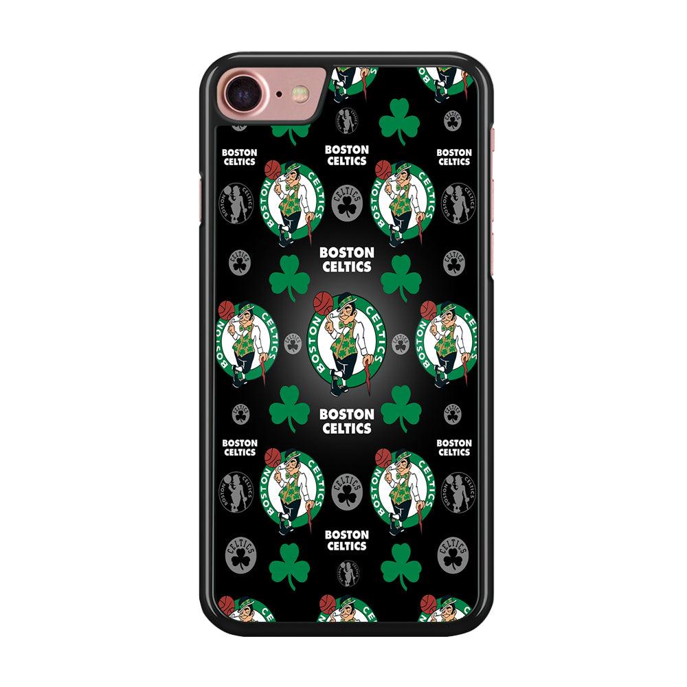 NBA Boston Celtic Basketball 001 iPhone 7 Case-Rubber / Black (2D Case)-Xtracase