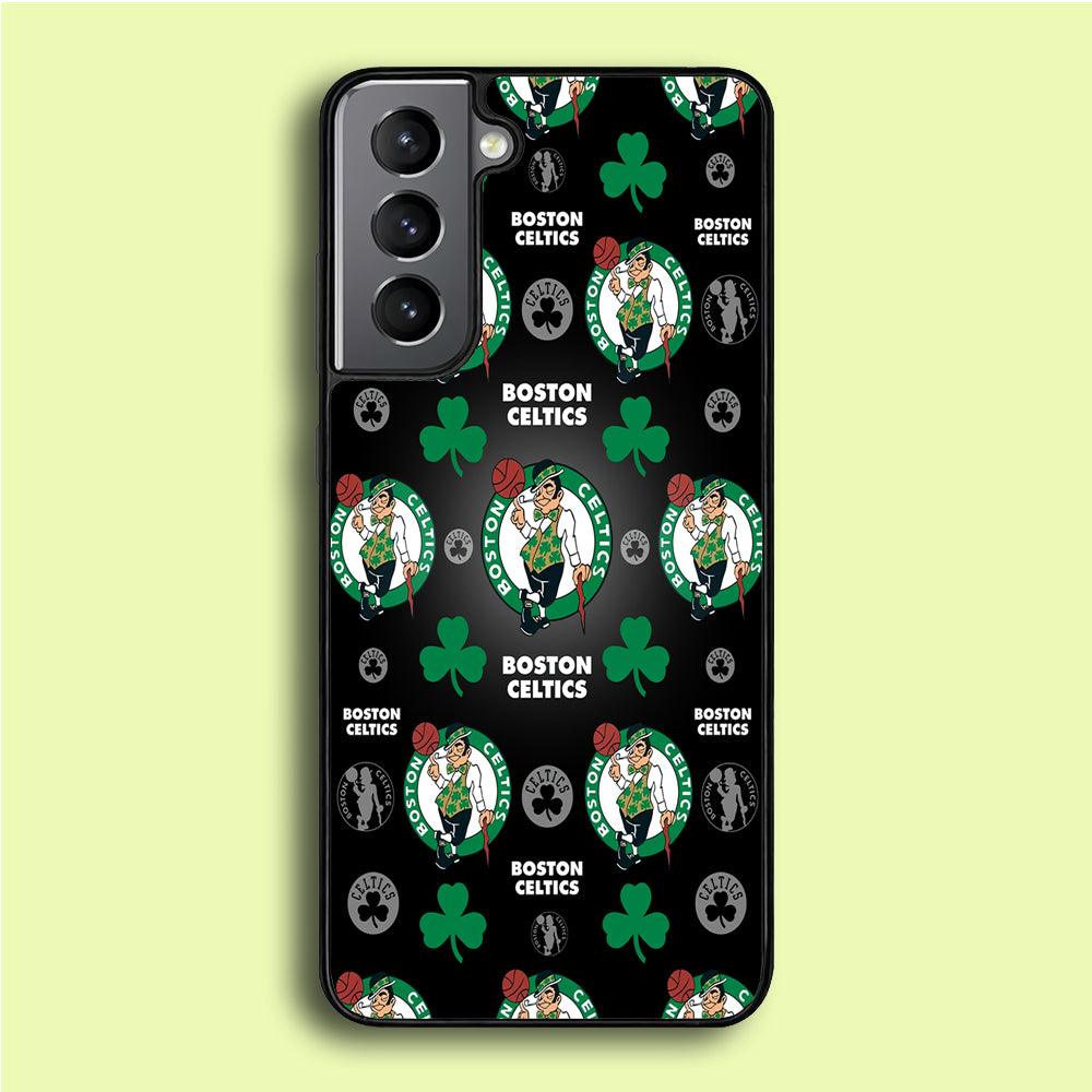 NBA Boston Celtic Basketball 001 Samsung Galaxy S21 Plus Case-Rubber / Black (2D Case)-Xtracase