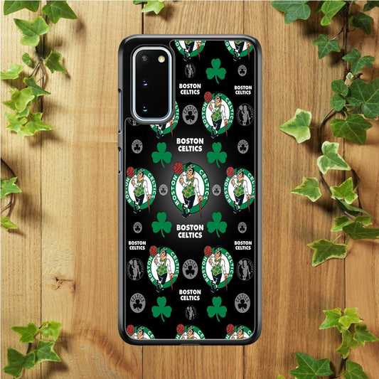NBA Boston Celtic Basketball 001 Samsung Galaxy S20 Case-Rubber / White (2D Case)-Xtracase