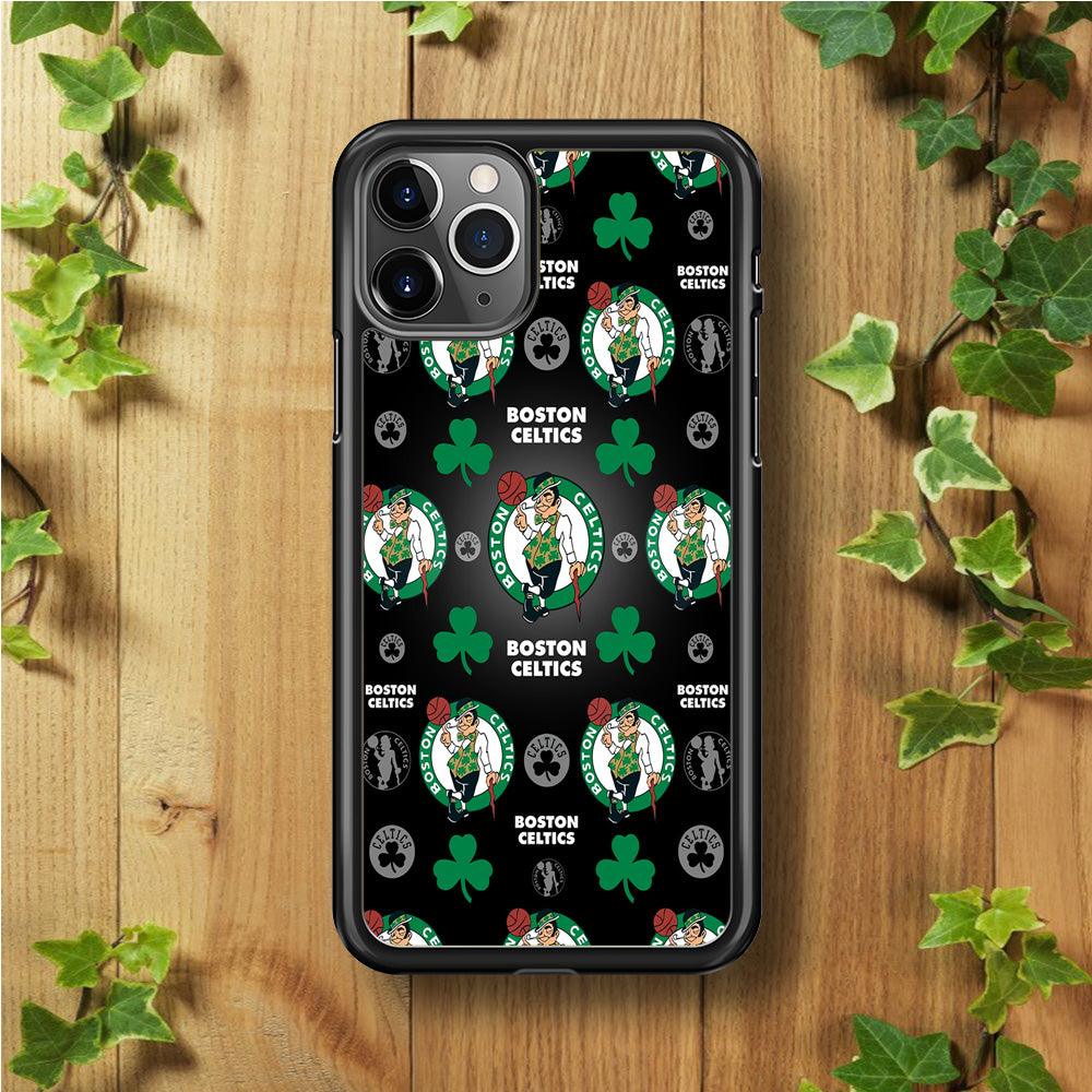 NBA Boston Celtic Basketball 001 iPhone 11 Pro Case-Rubber / Black (2D Case)-Xtracase