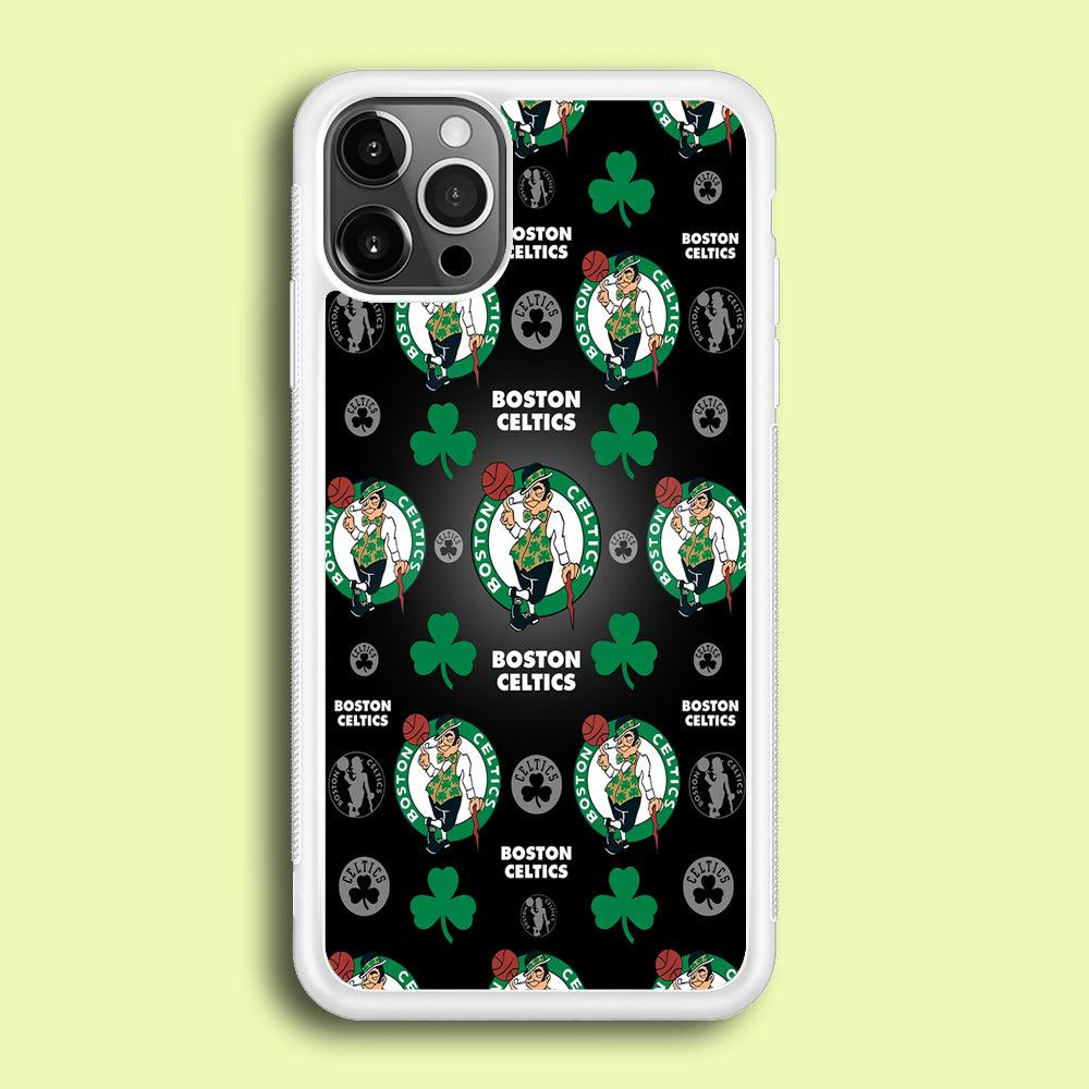 NBA Boston Celtic Basketball 001 iPhone 12 Pro Case-Rubber / White (2D Case)-Xtracase
