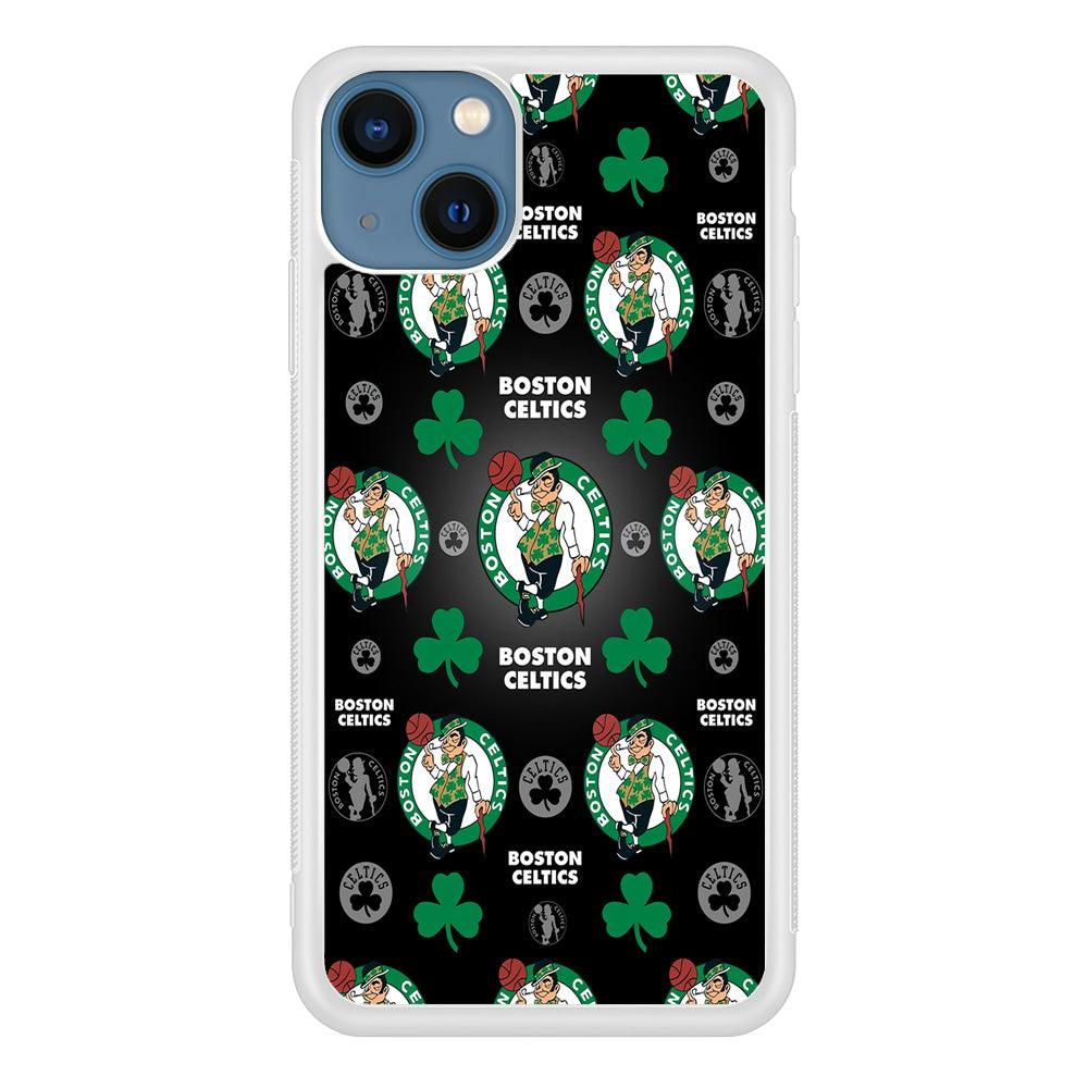 NBA Boston Celtic Basketball 001 iPhone 13 Case-Rubber / White (2D Case)-Xtracase