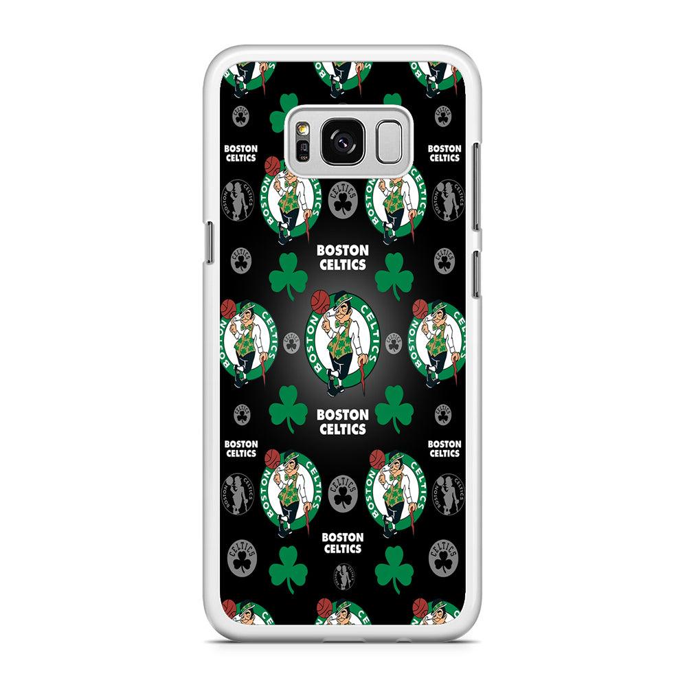NBA Boston Celtic Basketball 001 Samsung Galaxy S8 Case-Rubber / White (2D Case)-Xtracase