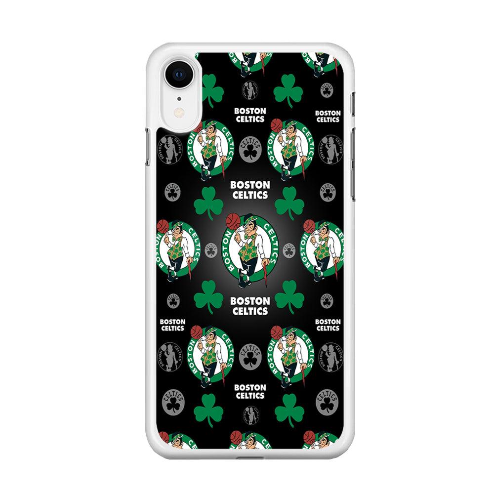 NBA Boston Celtic Basketball 001 iPhone XR Case-Rubber / White (2D Case)-Xtracase