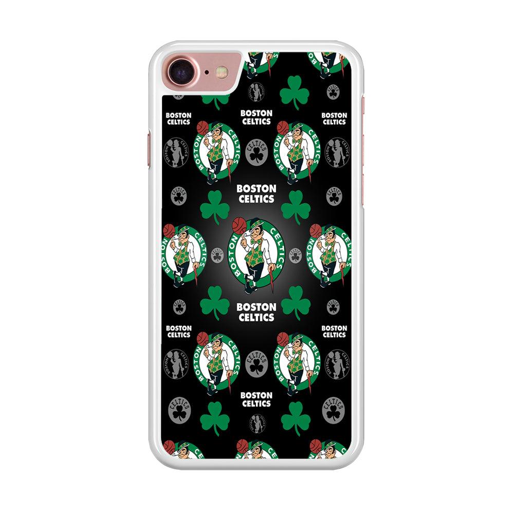 NBA Boston Celtic Basketball 001 iPhone SE 2020 Case-Rubber / White (2D Case)-Xtracase