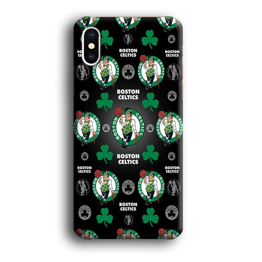 NBA Boston Celtic Basketball 001 iPhone Xs Case-Plastic / Full Wrap (3D Case)-Xtracase