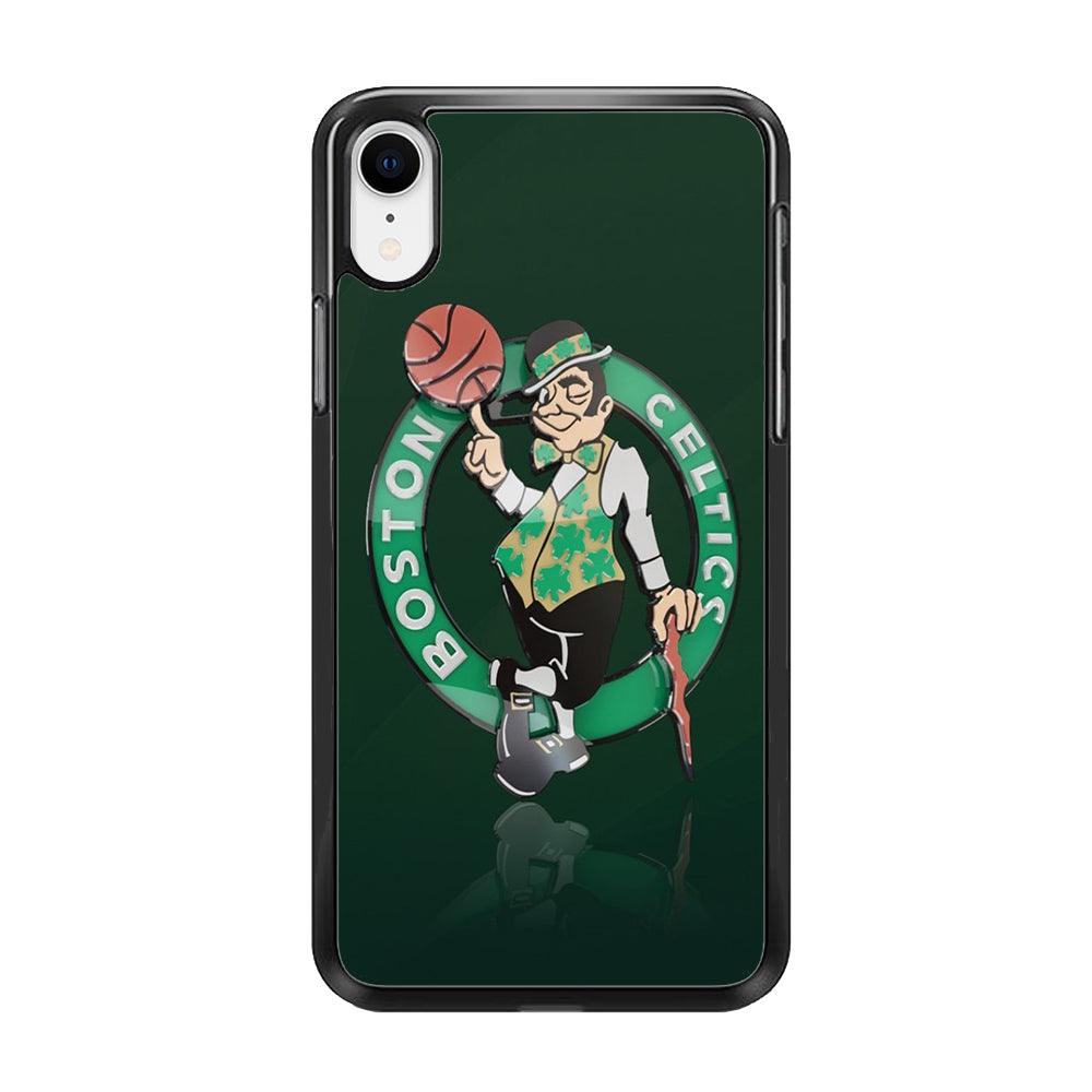 NBA Boston Celtic Basketball 002 iPhone XR Case-Rubber / Black (2D Case)-Xtracase