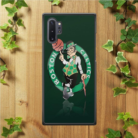 NBA Boston Celtic Basketball 002 Samsung Galaxy Note 10 Plus Case-Rubber / Black (2D Case)-Xtracase