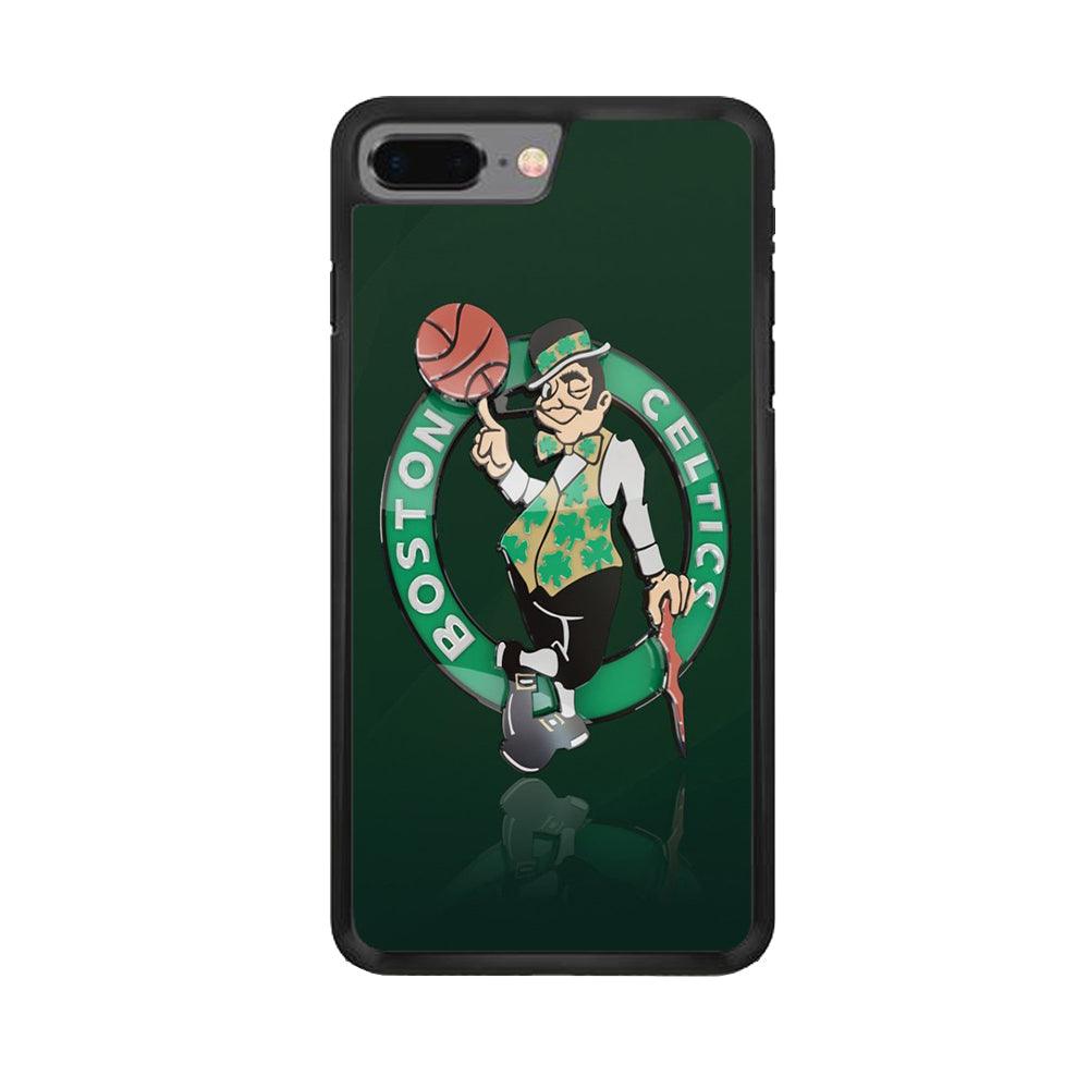 NBA Boston Celtic Basketball 002 iPhone 8 Plus Case-Rubber / Black (2D Case)-Xtracase
