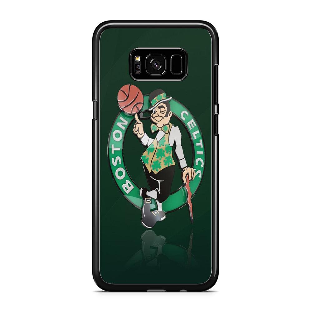 NBA Boston Celtic Basketball 002 Samsung Galaxy S8 Case-Rubber / Black (2D Case)-Xtracase