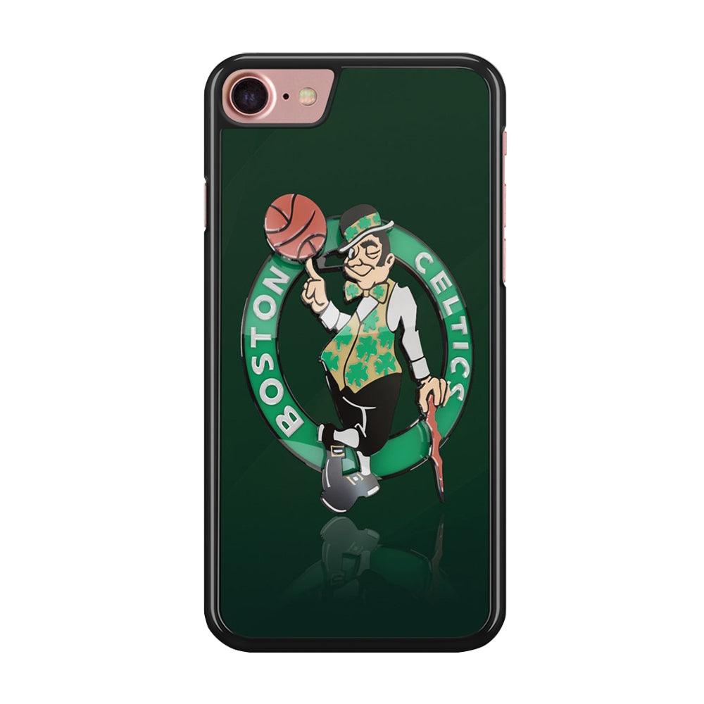 NBA Boston Celtic Basketball 002 iPhone 7 Case-Rubber / Black (2D Case)-Xtracase