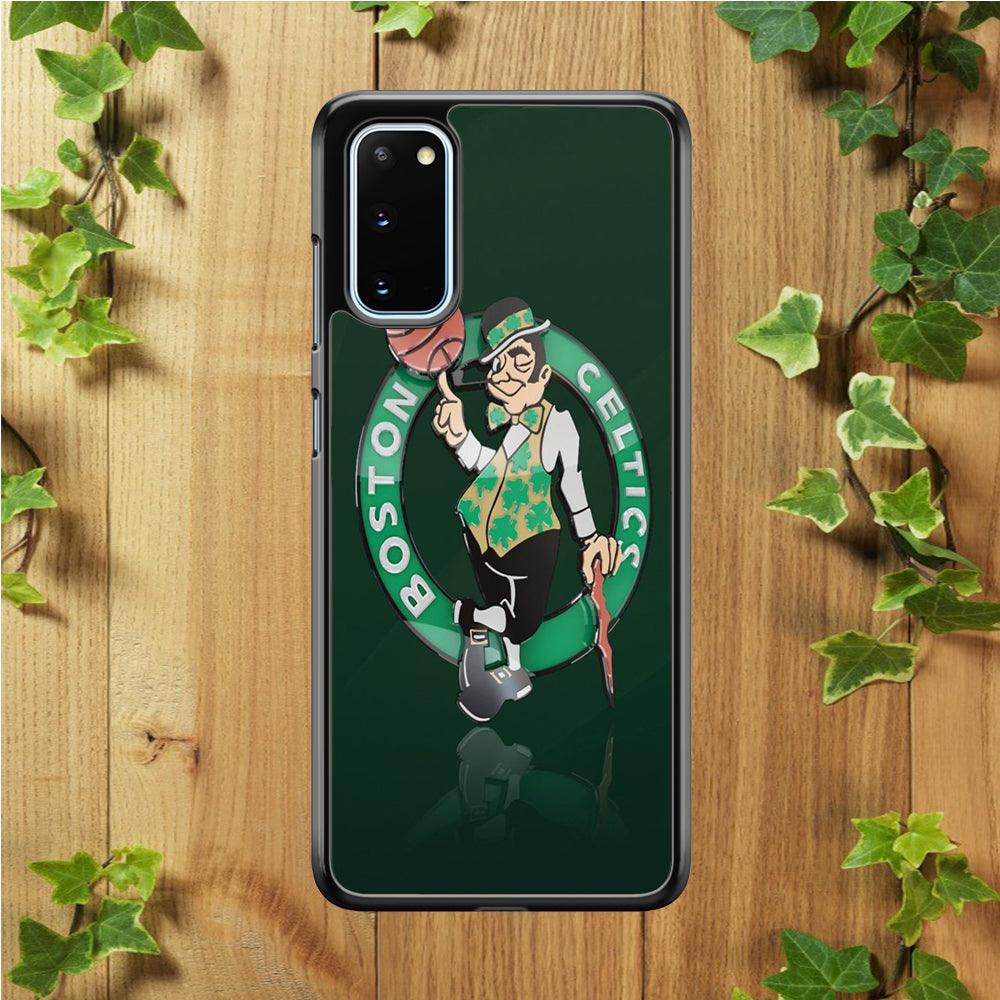 NBA Boston Celtic Basketball 002 Samsung Galaxy S20 Case-Rubber / Black (2D Case)-Xtracase