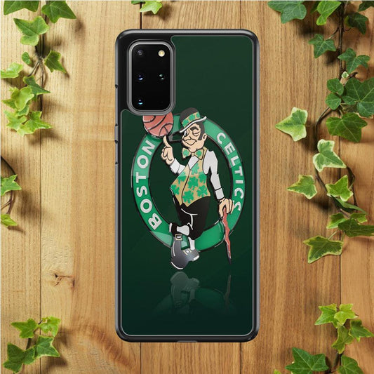 NBA Boston Celtic Basketball 002 Samsung Galaxy S20 Plus Case-Rubber / Black (2D Case)-Xtracase