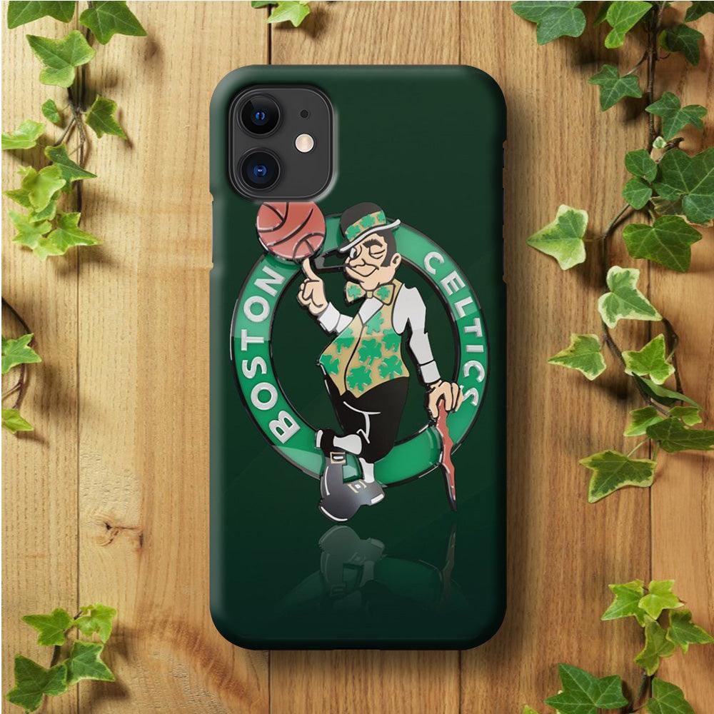 NBA Boston Celtic Basketball 002 iPhone 11 Case-Plastic / Full Wrap (3D Case)-Xtracase