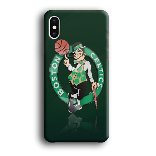 NBA Boston Celtic Basketball 002 iPhone X Case-Plastic / Full Wrap (3D Case)-Xtracase