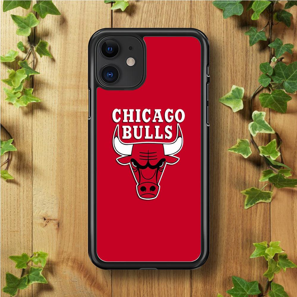NBA Chicago Bulls Basketball 001 iPhone 11 Case-Rubber / Black (2D Case)-Xtracase