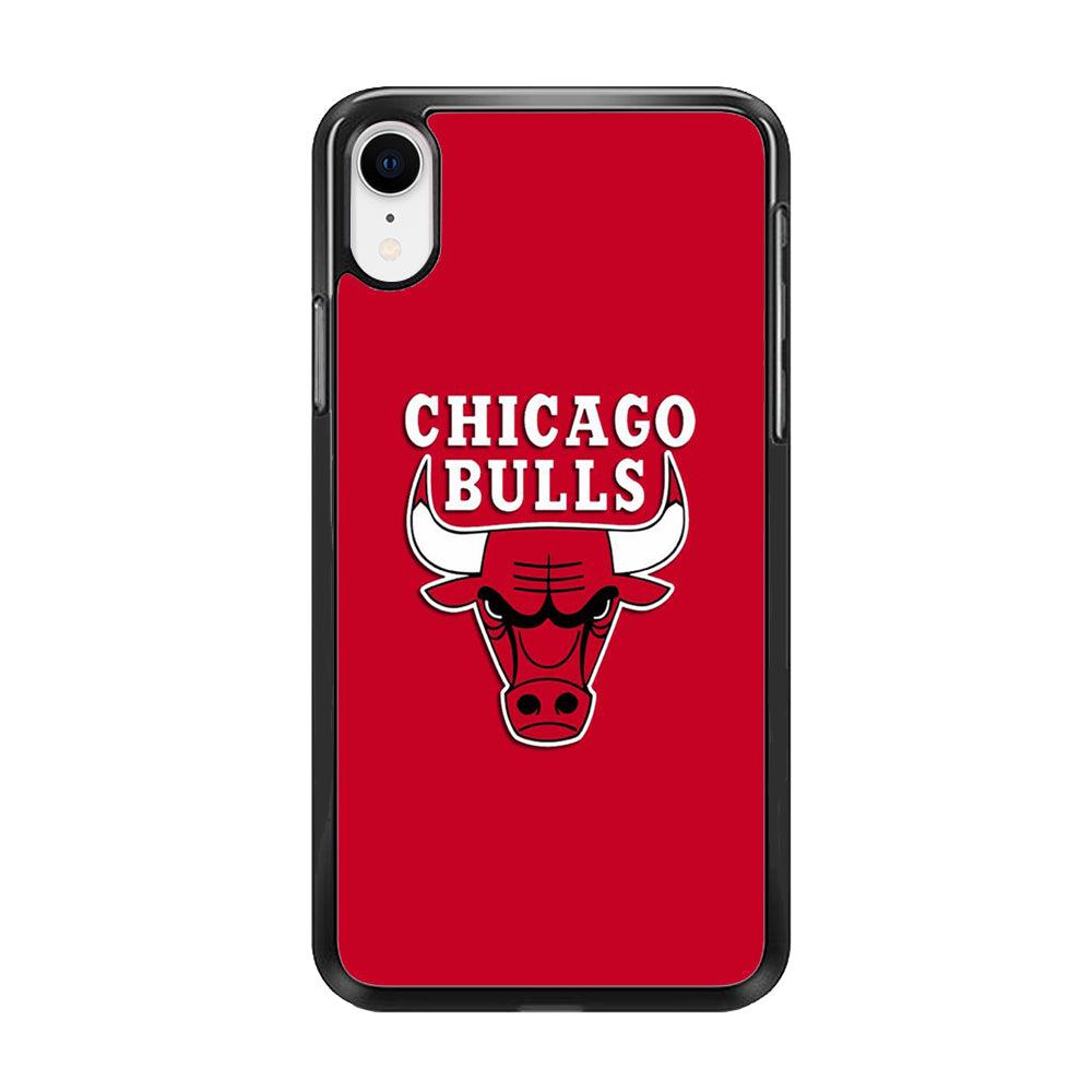 NBA Chicago Bulls Basketball 001 iPhone XR Case-Rubber / Black (2D Case)-Xtracase