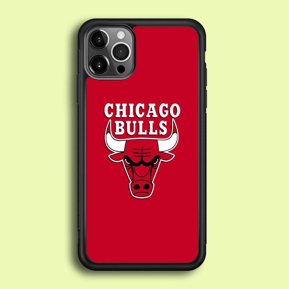 NBA Chicago Bulls Basketball 001 iPhone 12 Pro Case-Rubber / Black (2D Case)-Xtracase