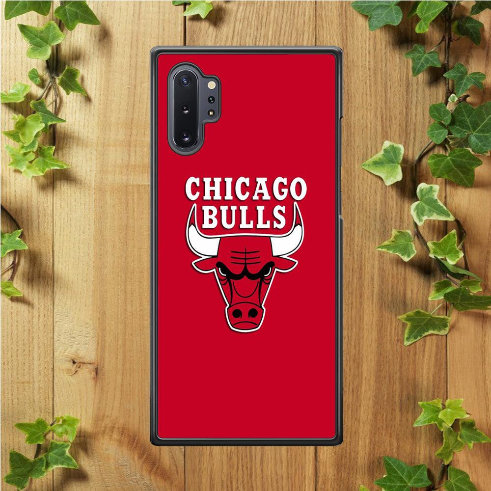 NBA Chicago Bulls Basketball 001 Samsung Galaxy Note 10 Plus Case-Rubber / White (2D Case)-Xtracase