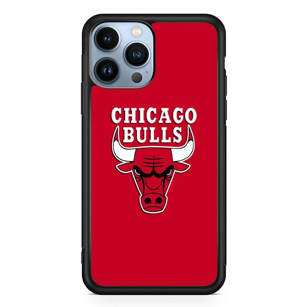 NBA Chicago Bulls Basketball 001 iPhone 13 Pro Case-Rubber / Black (2D Case)-Xtracase