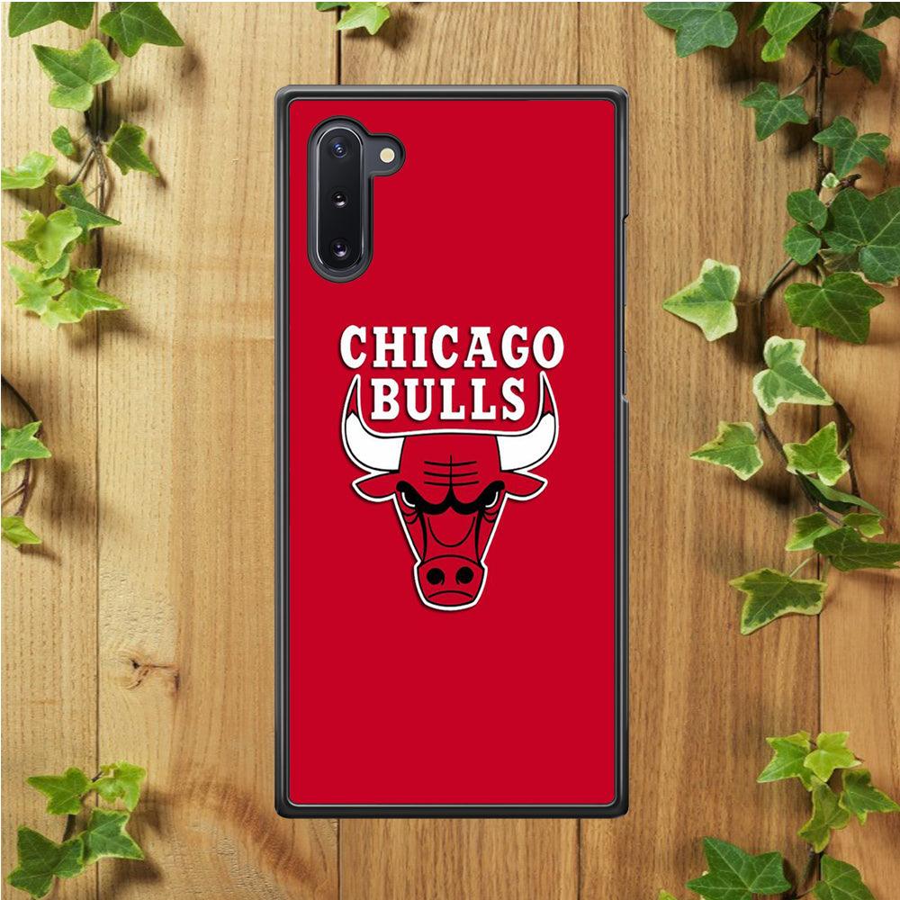 NBA Chicago Bulls Basketball 001 Samsung Galaxy Note 10 Case-Rubber / Black (2D Case)-Xtracase