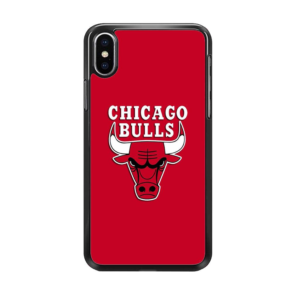 NBA Chicago Bulls Basketball 001 iPhone Xs Max Case-Rubber / Black (2D Case)-Xtracase