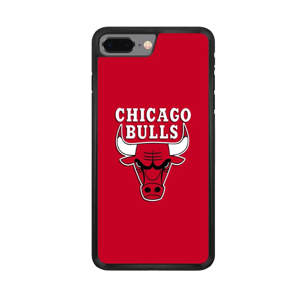 NBA Chicago Bulls Basketball 001 iPhone 8 Plus Case-Rubber / Black (2D Case)-Xtracase
